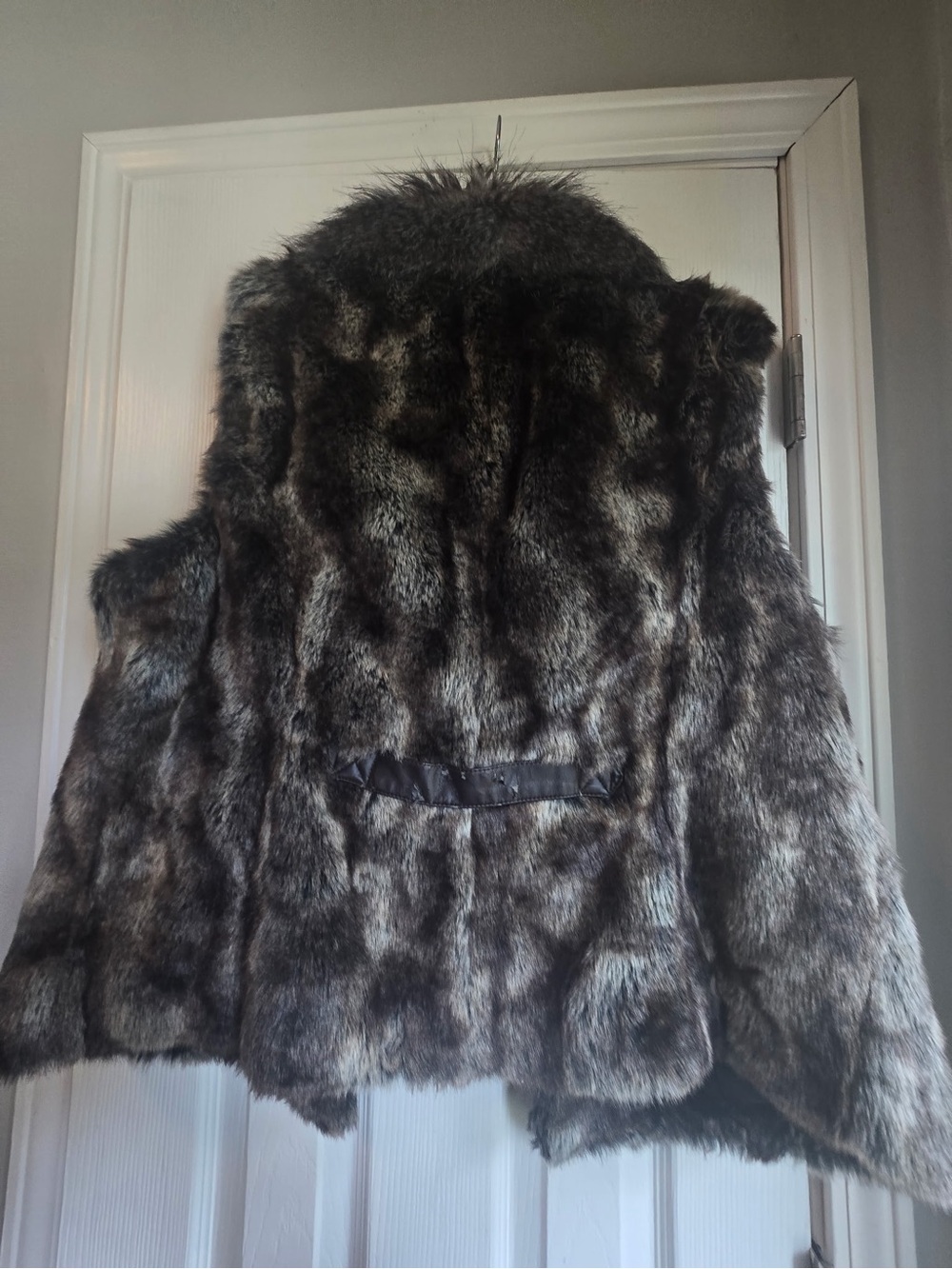 Pamela McCoy Faux Fur Vest in Brown and Gray Tones